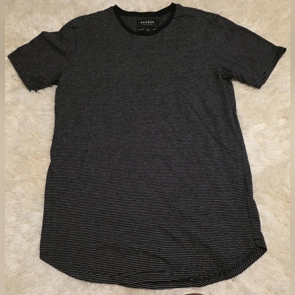 PacSun Men’s Size Small Black Striped Longline T-Shirt EUC - Picture 1 of 5